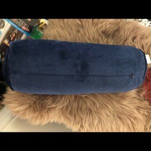 Calvin Klein blue velvet bolster pillow brand new!